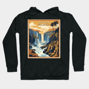 Iguazu Falls Argentina Vintage Tourism Poster Hoodie